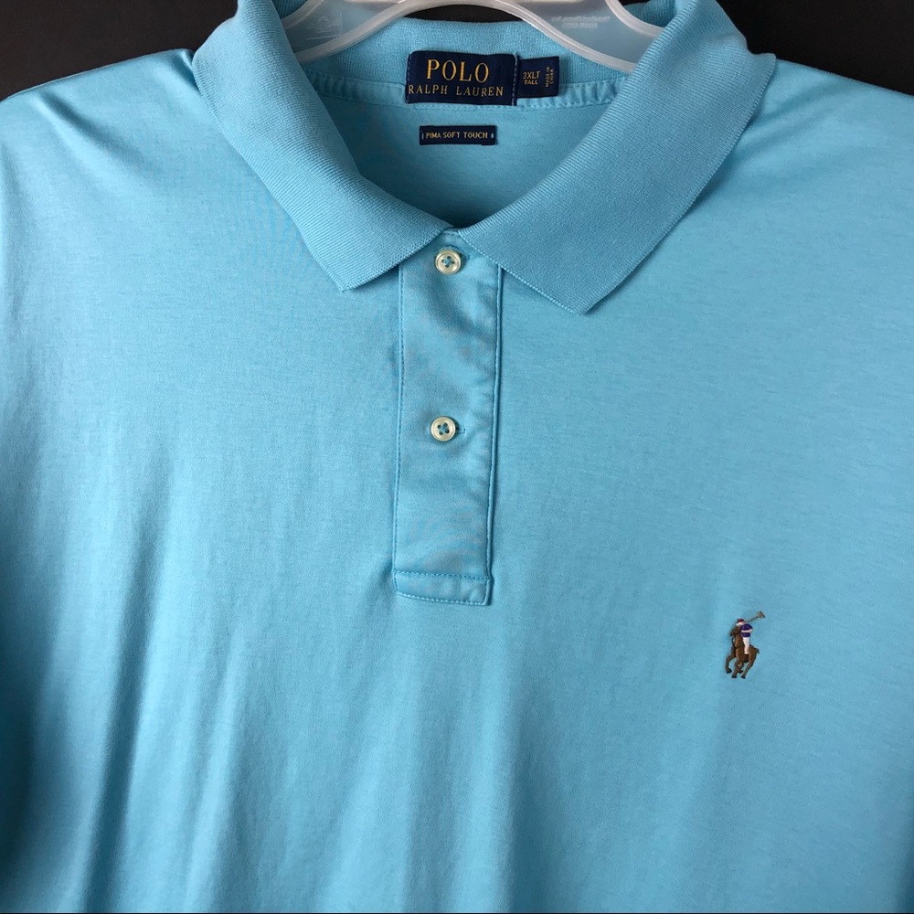 Polo Ralph Lauren Pima Soft Touch Shirt Blue 3XT - Picture 2 of 5
